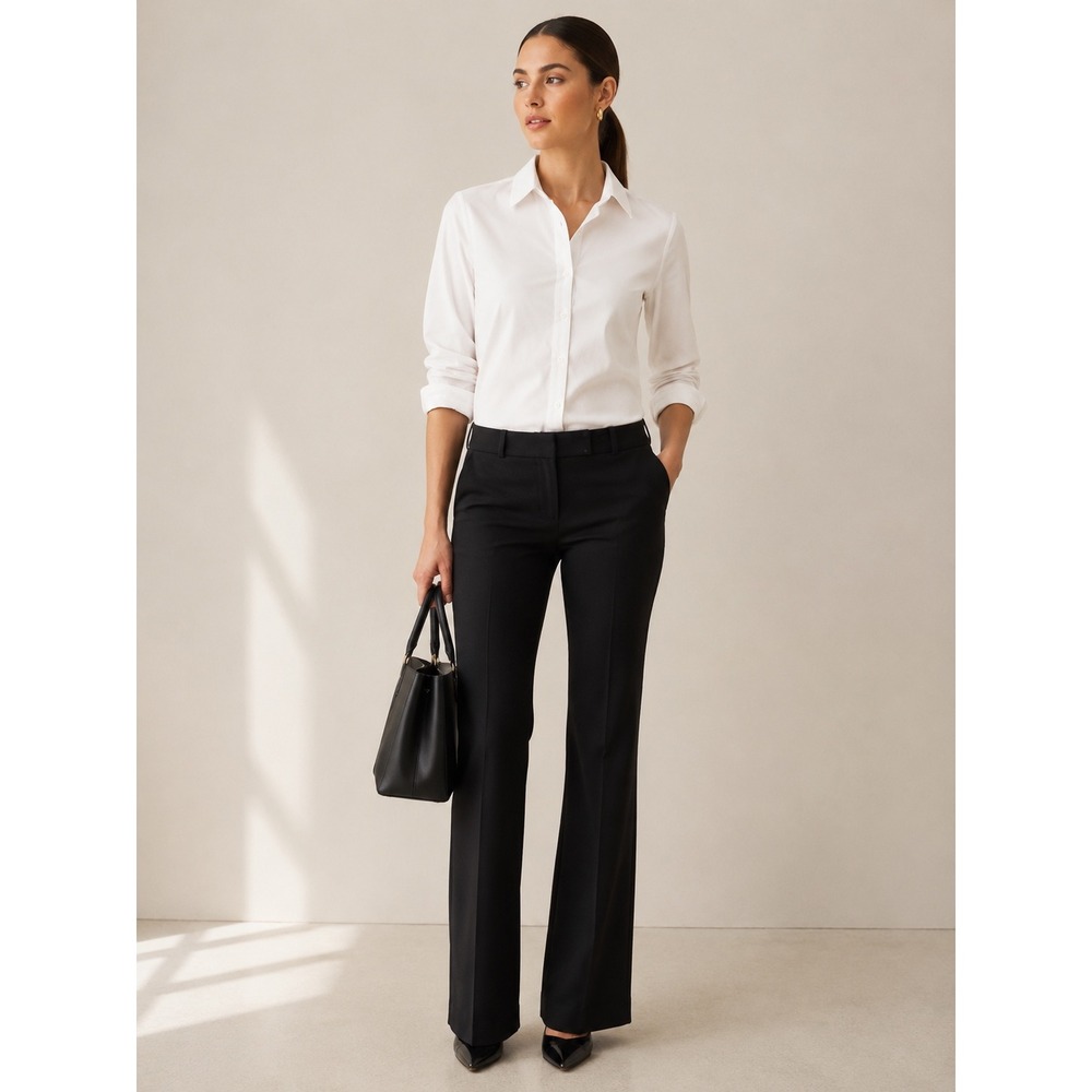 Banana Republic Martin Fit Pants Women 6 Black Excellent Stretch Workwear Dress